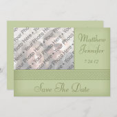 緑のケルト風写真 保存日発表 セーブザデート (正面/裏面)