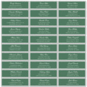 緑のゲスト名のアドレス。出荷結婚ラベル シール (正面)