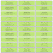 緑のゲスト名のアドレス。出荷結婚ラベル シール (正面)