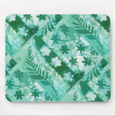 緑のゲルのプレートのプリントの花の葉 マウスパッド (正面)