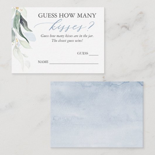 緑のゲームキスの数を推測 エンクロージャーカード (正面/裏面)