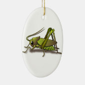 緑のコオロギの昆虫 セラミックオーナメント (右)