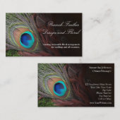 緑のコケが付いている豊富な孔雀の羽 名刺 (正面/裏面)