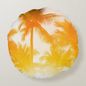 緑のココナツの木 ラウンドクッション (裏面)