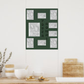 緑のコラージュ – サッカー ポスター (キッチン)