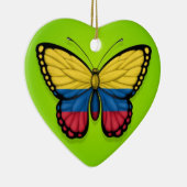 緑のコロンビアの蝶旗 セラミックオーナメント (右)