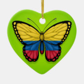 緑のコロンビアの蝶旗 セラミックオーナメント (正面)
