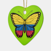 緑のコロンビアの蝶旗 セラミックオーナメント (左)