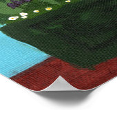 緑のコンテナにピンクのチューリップ ポスター (角)