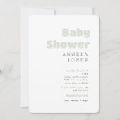緑のコンテンポラリーニュートラルベビーシャワー 招待状 (正面)