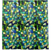 緑のコンテンポラリーパターン シャワーカーテン (正面)