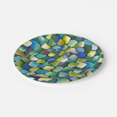 緑のコンテンポラリーパターン ペーパープレート (アングル)