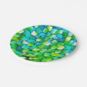 緑のコンテンポラリーパターン ペーパープレート (アングル)