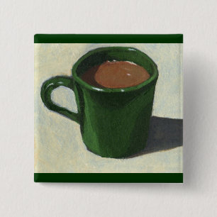 緑のコーヒー・マグ: 印象派の絵画 缶バッジ