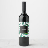 緑のコーン離れの水の色の手絵を描が白い ワインラベル (正面)