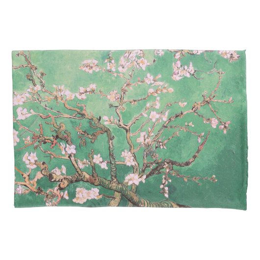 緑のゴッホの杏の花 枕カバー (正面)