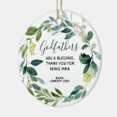 緑のゴパーソナライズされたッドファザークリスマス装飾 セラミックオーナメント (左)