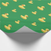 緑のゴム製アヒルパターン ラッピングペーパー (角)