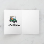 緑のゴルフカーネームマン スポーツボーイ ギフトレター カード (内部)