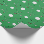 緑のゴルフパターン ラッピングペーパー (角)