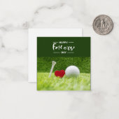 緑のゴルフパパへ愛を込めて 父の日のメモ ノートカード (正面/裏面インサイチュ)