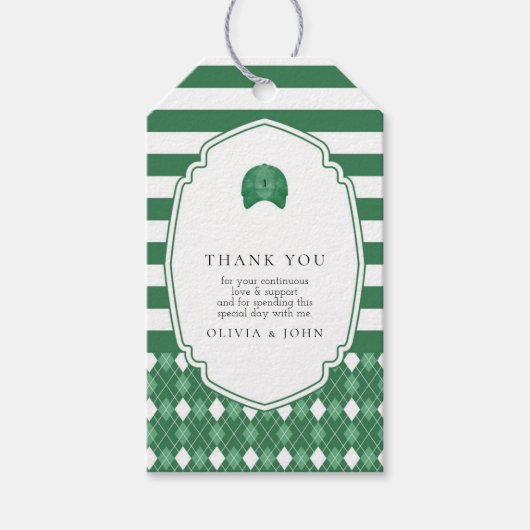 緑のゴルフ長方形プチギフトタグ ギフトタグ (正面)