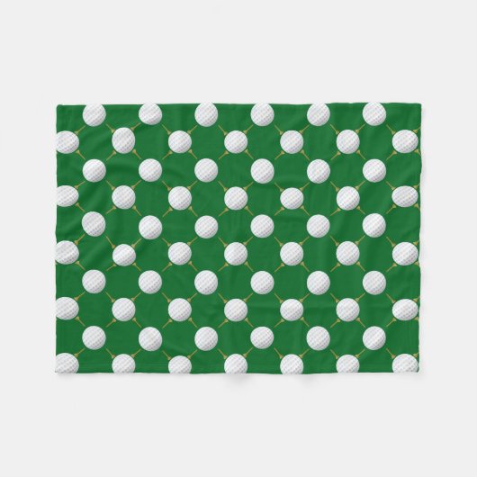 緑のゴルフ・ボールそしてティー フリースブランケット (正面(横))