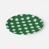 緑のゴルフ・ボールそしてティー ペーパープレート (アングル)