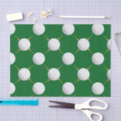 緑のゴルフ・ボールそしてティー 薄葉紙 (クラフト)