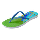 緑のサイケデリックヤシの葉トロピカル ビーチサンダル (アングル)