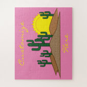 緑のサグアロのサボテンの砂漠の日の出 ジグソーパズル (縦)