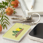 緑のサグアロのサボテンの砂漠の日没Thunder_Cove キーホルダー (正面右)