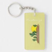 緑のサグアロのサボテンの砂漠の日没Thunder_Cove キーホルダー (正面)