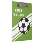 緑のサッカーのコーチのパーソナライズなクリップボード クリップボード (右)