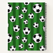 緑のサッカースクールのキッズサッカーストライプボール ノートブック (裏面)