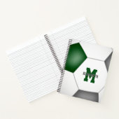 緑のサッカーチームの色パーソナライズされた ノートブック (内部)