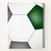 緑のサッカーチームの色パーソナライズされた ノートブック (裏面)