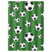 緑のサッカーボールのパタストライプーン クリップボード (裏面)