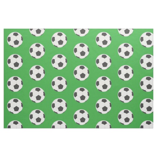 緑のサッカーボールの白黒 ファブリック (ファットクウォーター)