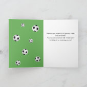 緑のサッカーボール写真誕生日 カード (内部)
