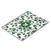 緑のサッカーボール柄の子供スポーツ用品 ノートブック (左側)