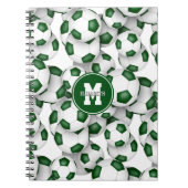 緑のサッカーボール柄の子供スポーツ用品 ノートブック (正面)