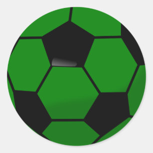 緑のサッカーボール ラウンドシール