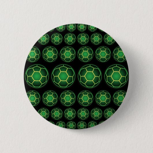 緑のサッカーボール 缶バッジ (正面)