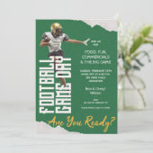 緑のサッカー選手の試合 招待状 (スタンド正面)