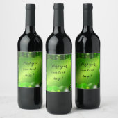 緑のサテンとスパークルのパーティー |カスタム ワインラベル (ボトル)