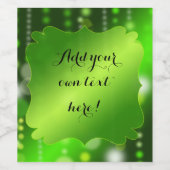 緑のサテンとスパークルのパーティー |カスタム ワインラベル (シングルラベル)