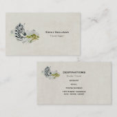 緑のサバンナの木の水色のサファリゼブラ 名刺 (正面/裏面)