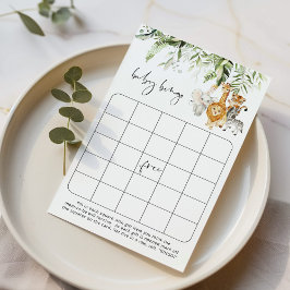 緑のサファリの動物のベビービンゴゲーム