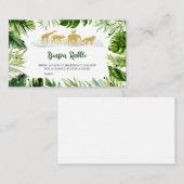 緑のサファリジャングルベビーシャワーおむつラッフル 名刺 (正面/裏面)